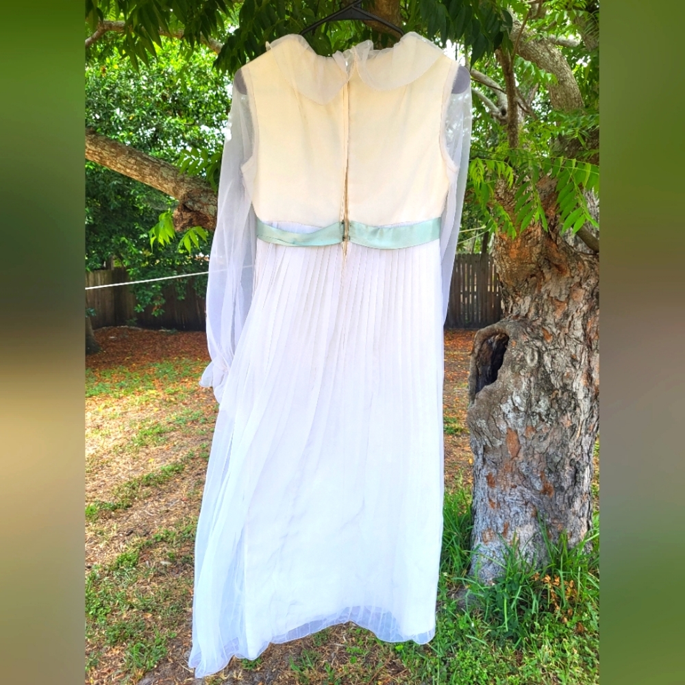 Sold Vintage 70's Ruffle Pleated Gown - Picture 8 of 8